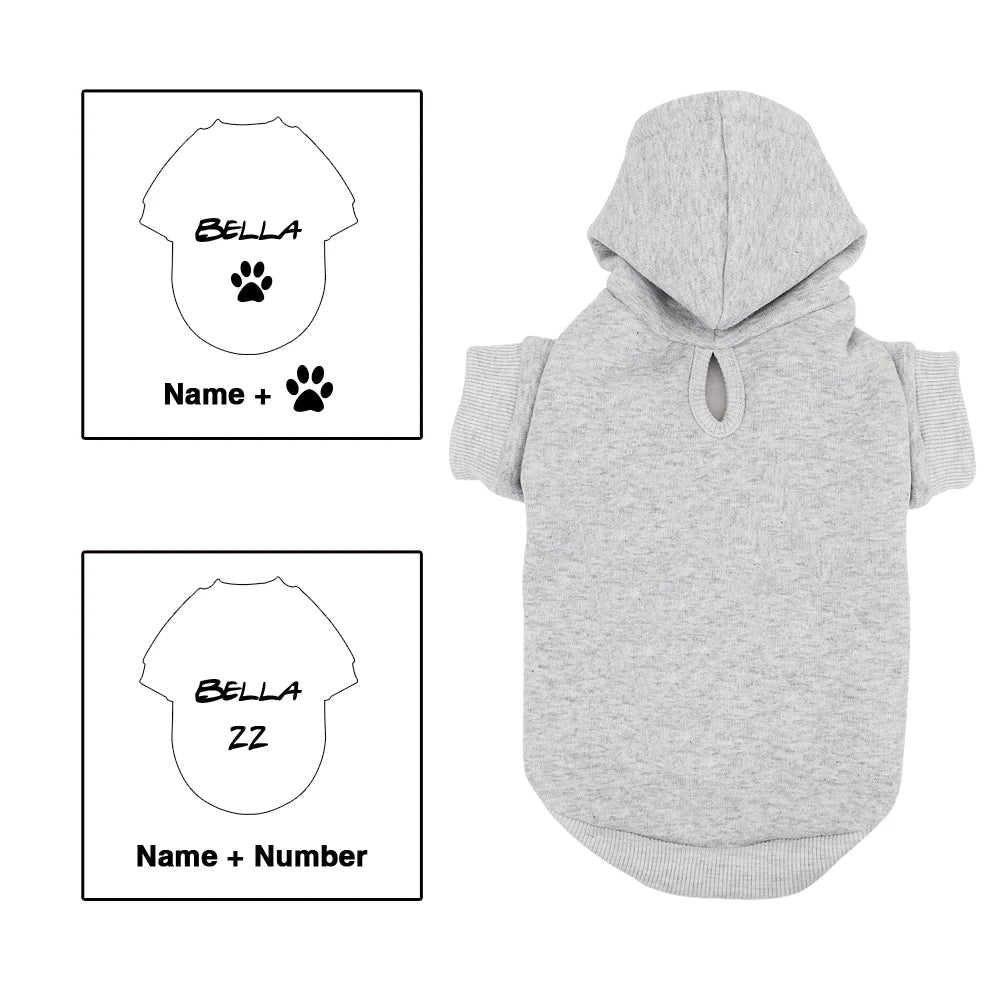Custom Dog & Cat Hoodie – Personalized Winter Pet Sweatshirt Coat for Small & Medium Breeds