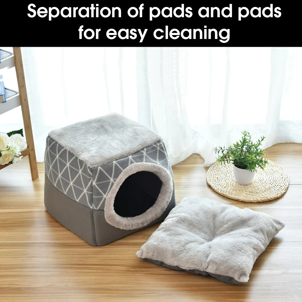 Warm Pet Bed & Soft Nest – Cozy Dual-Use Sleeping Haven