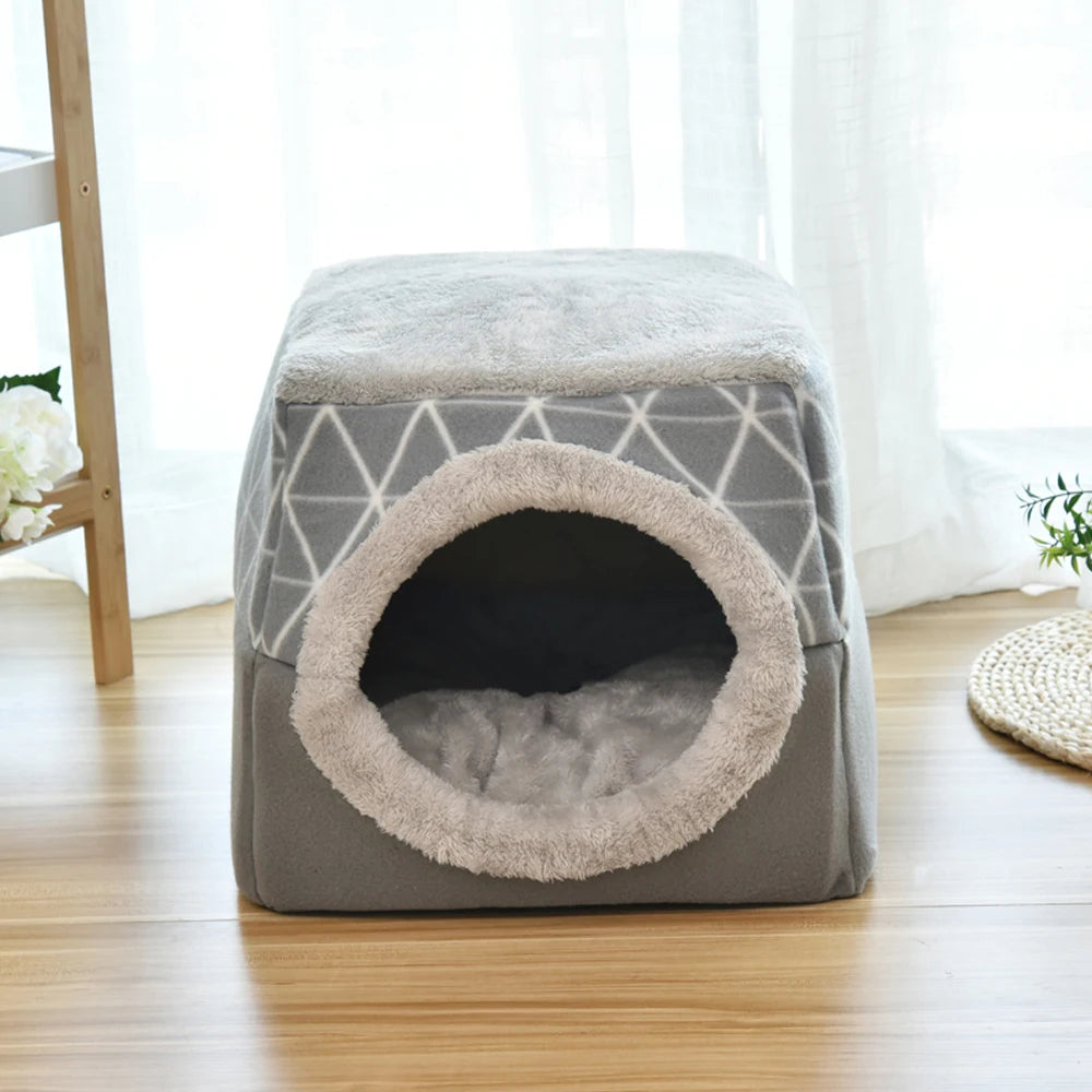 Warm Pet Bed & Soft Nest – Cozy Dual-Use Sleeping Haven