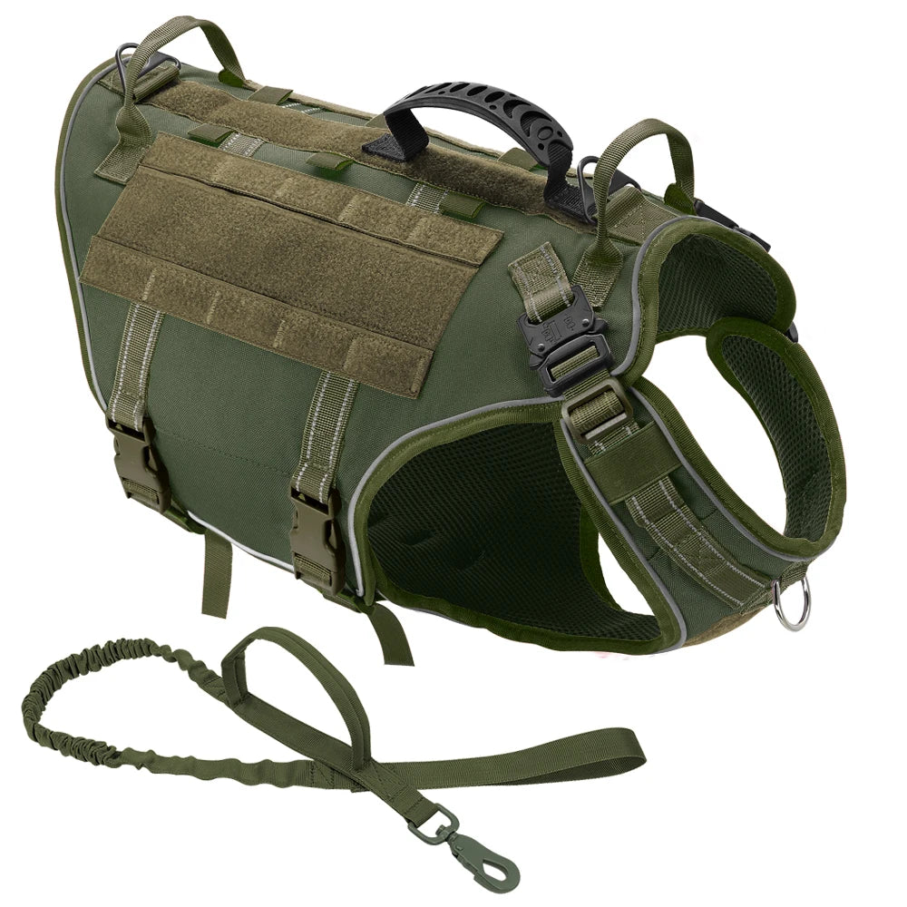 Tactical Dog Training Vest – Military No Pull Harness for K9, Hiking & Outdoor Adventures