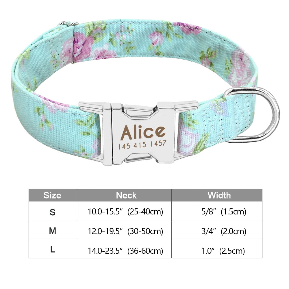 Personalized Dog Collar – Nylon Printed with Free Engraved ID Tag