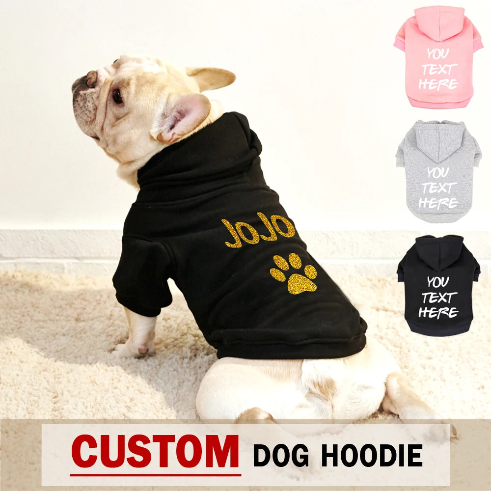 Custom Dog & Cat Hoodie – Personalized Winter Pet Sweatshirt Coat for Small & Medium Breeds