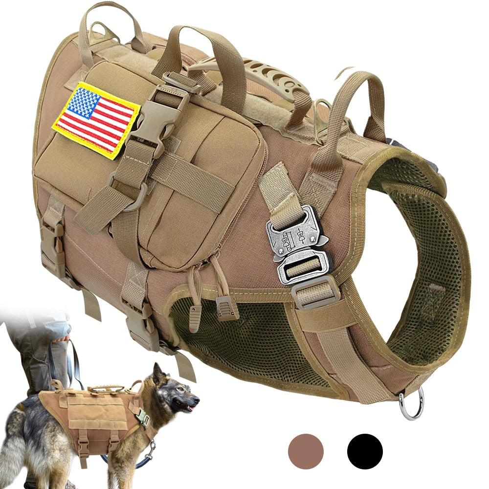 Tactical Dog Harness – Military MOLLE No-Pull Vest for Medium & Large Dogs