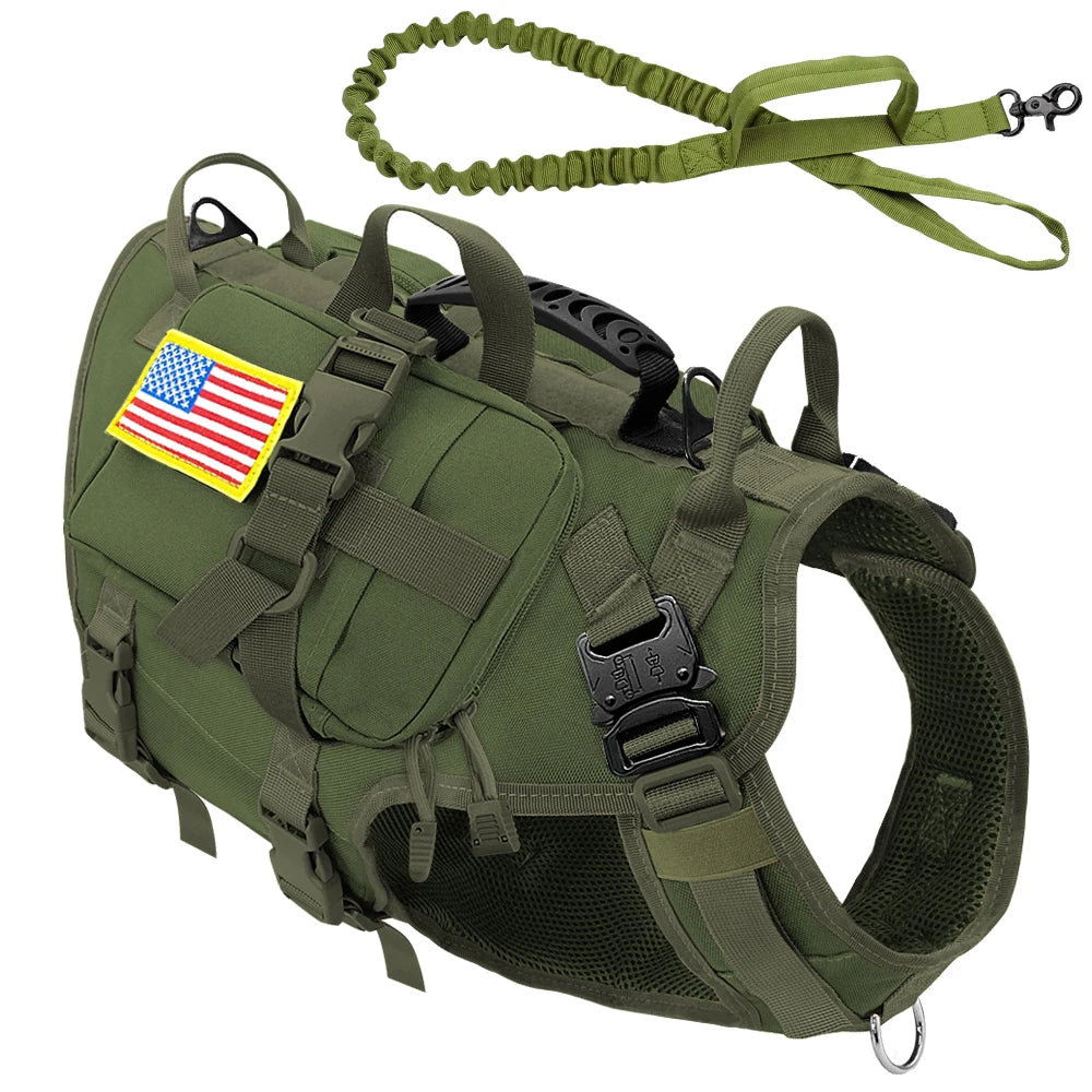 Tactical Dog Harness – Military MOLLE No-Pull Vest for Medium & Large Dogs
