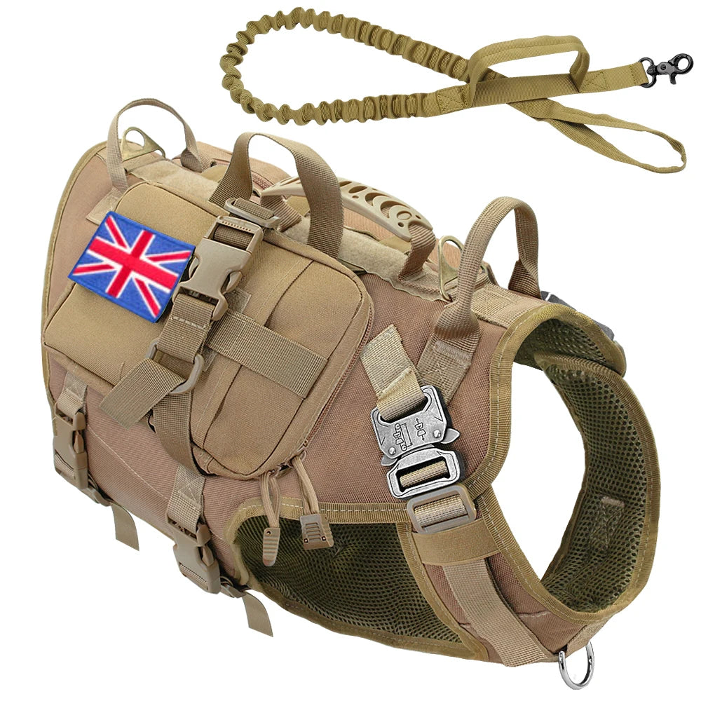 Tactical Dog Harness – Military MOLLE No-Pull Vest for Medium & Large Dogs