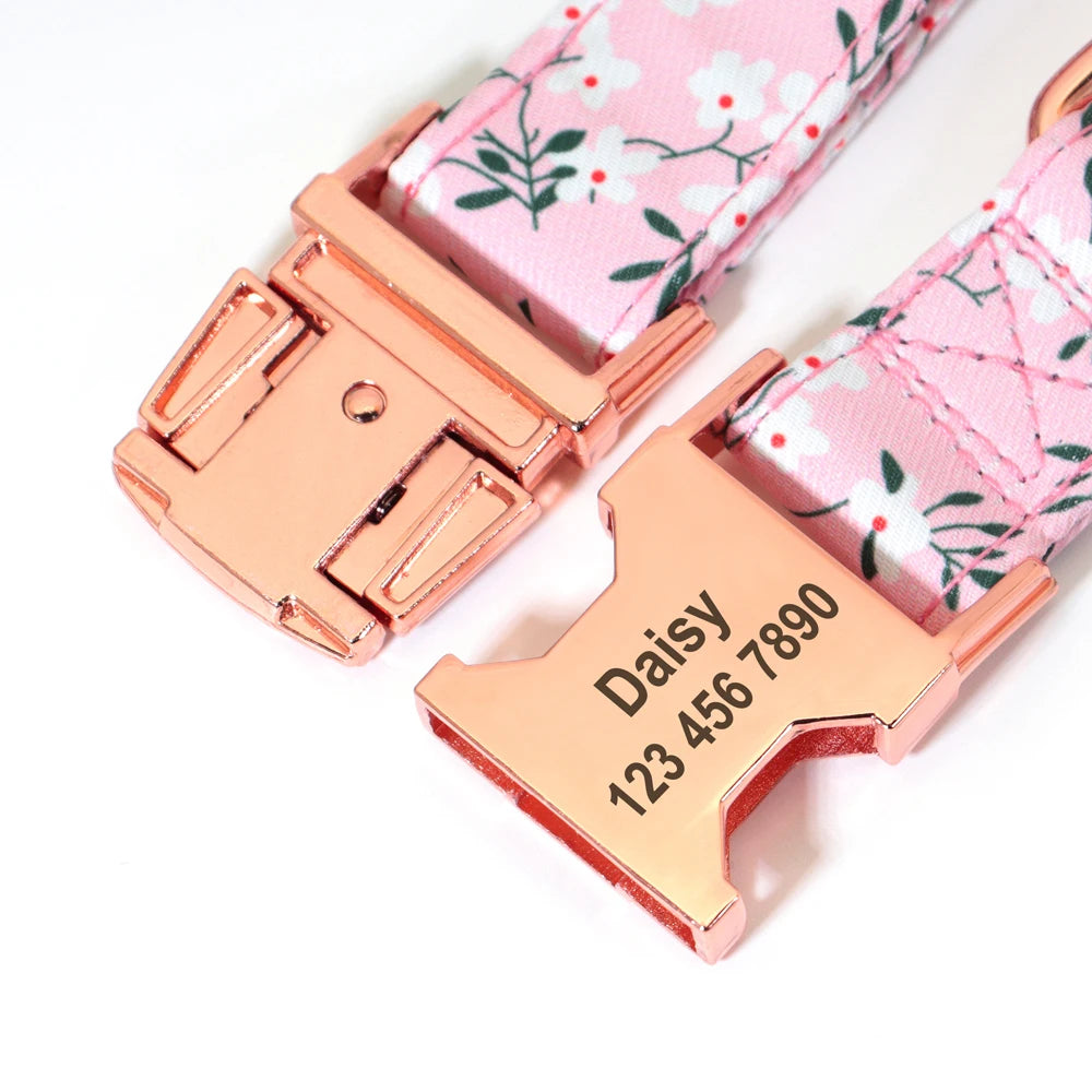 Personalized Puppy Dog Cat Collar with Bowknot – Custom Engraved Nameplate