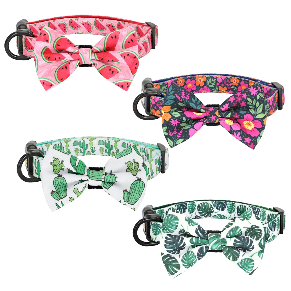 6-Piece Dog Harness Set – Fashion Printed Harness with Matching Collar, Leash, Bandana, Bowtie & Poop Bag Holder for Small & Medium Dogs
