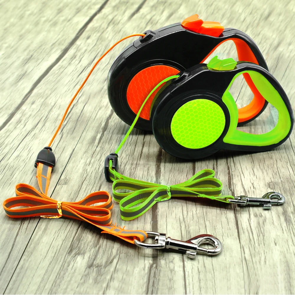 Retractable Dog Leash – Automatic Extending Nylon Lead with Reflective Tape for Small, Medium & Large Dogs (3M / 5M / 8M)