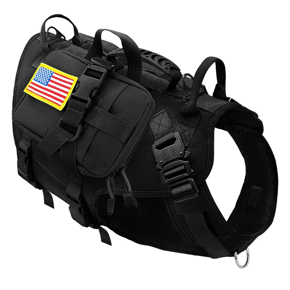 Tactical Dog Harness – Military MOLLE No-Pull Vest for Medium & Large Dogs