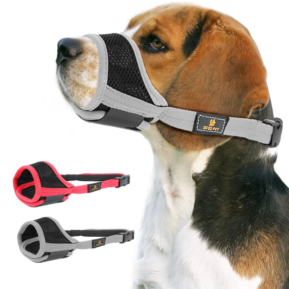 Breathable Mesh Dog Muzzle – Adjustable Anti-Bark & Chew Training Muzzle for Small, Medium & Large Dogs