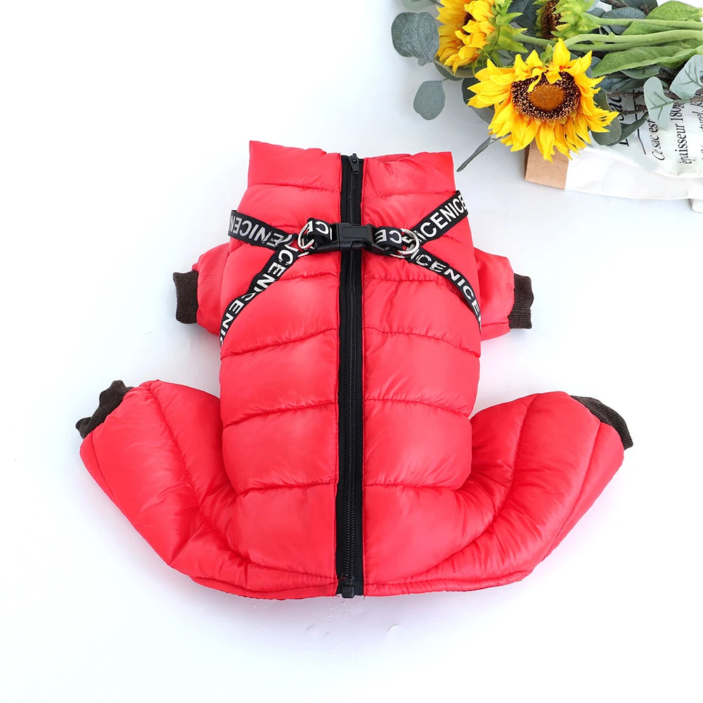 Winter Waterproof Dog Jacket – Super Warm Pet Jumpsuit Coat for Small, Medium & Large Dogs