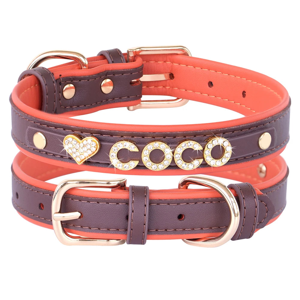 Personalized Small Dog Cat Collar – DIY Rhinestone Bling Charm