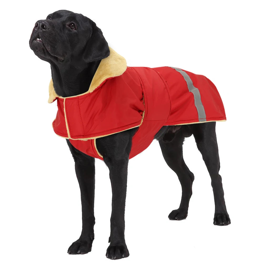 Winter Outdoor Dog Jacket – Waterproof Reflective Coat for Medium & Large Dogs