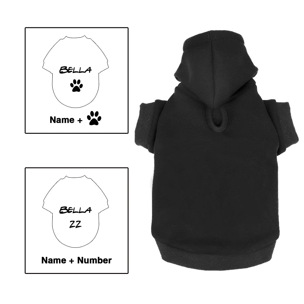 Custom Dog & Cat Hoodie – Personalized Winter Pet Sweatshirt Coat for Small & Medium Breeds