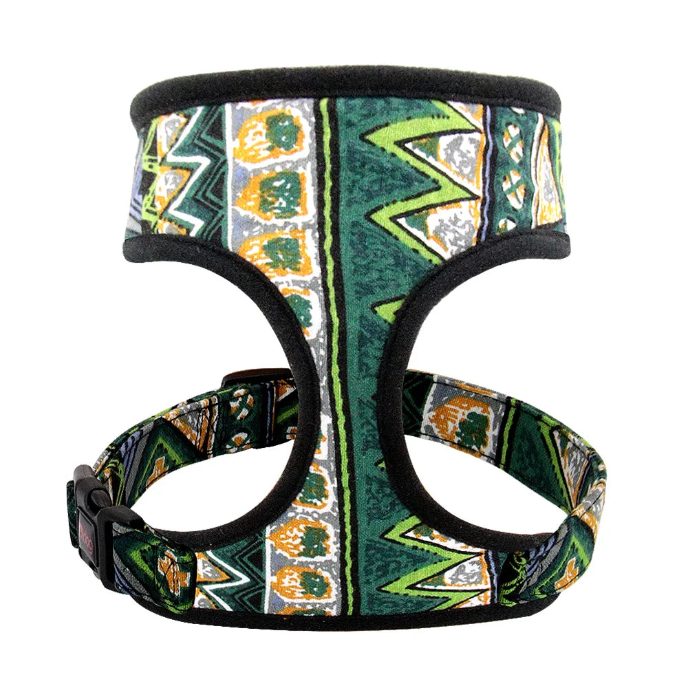 Adjustable Nylon Dog Harness Breathable Printed Dog Harness Vest For Small Medium Large Dogs French Bulldog Pet Supplies