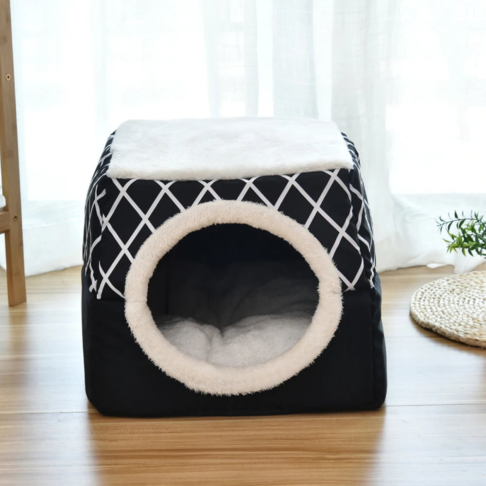 Warm Pet Bed & Soft Nest – Cozy Dual-Use Sleeping Haven