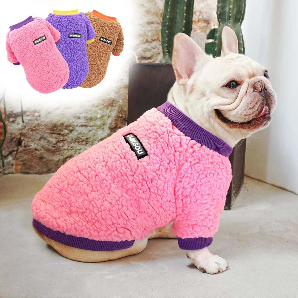 Winter Fleece Dog Jacket – Warm Teddy Coat for Small & Medium Pets
