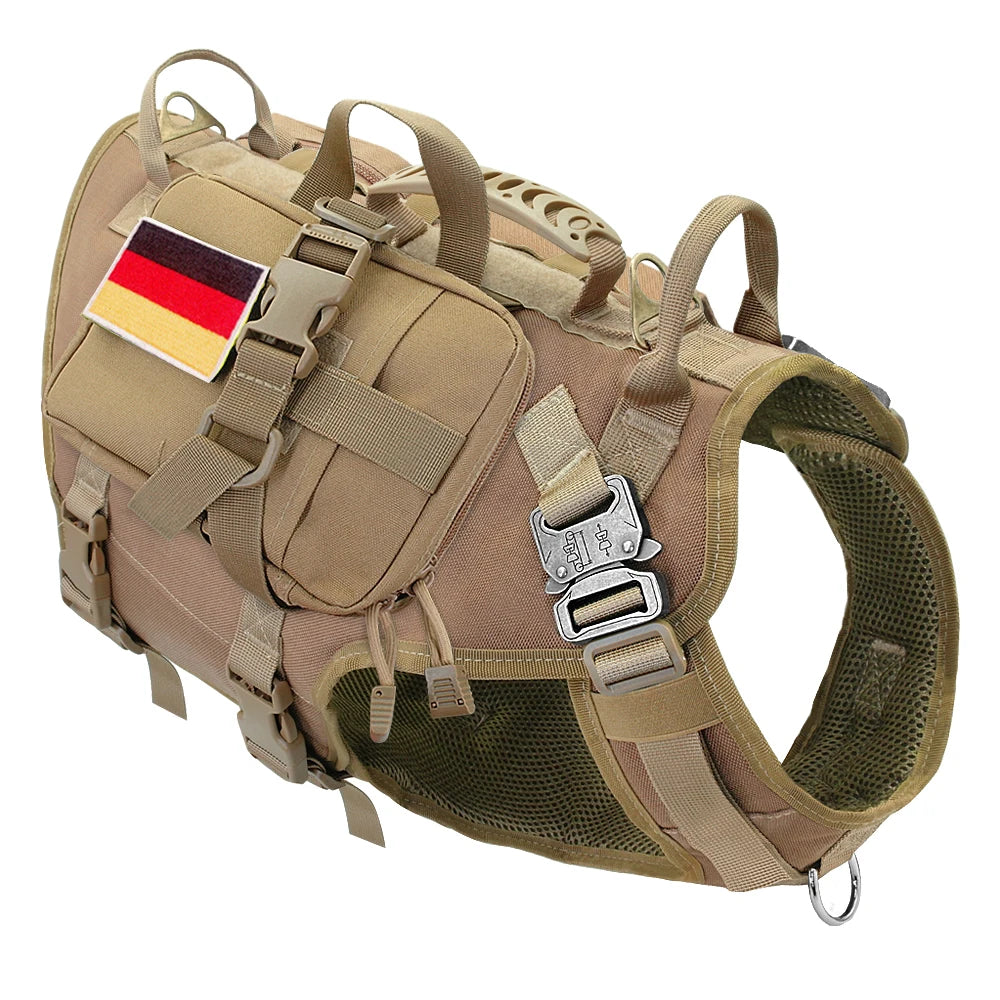 Tactical Dog Harness – Military MOLLE No-Pull Vest for Medium & Large Dogs