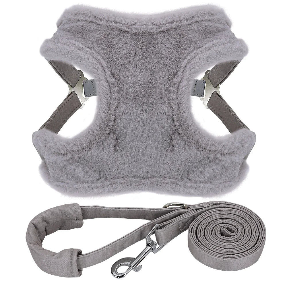 Soft Padded Dog & Cat Harness Leash Set – Warm Winter Vest for Small Dogs & Puppies (Chihuahua, Yorkie, French Bulldog)