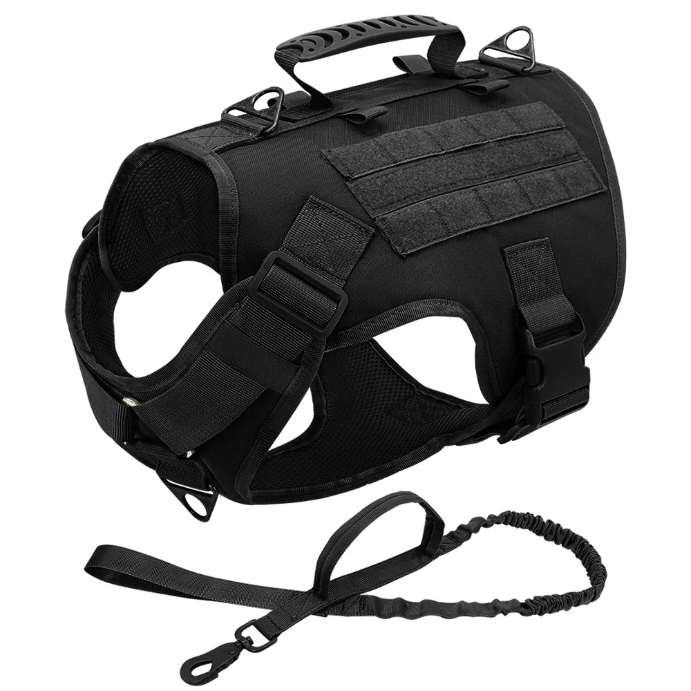 Tactical Dog Harness – Military Training MOLLE Vest for Medium & Large Dogs