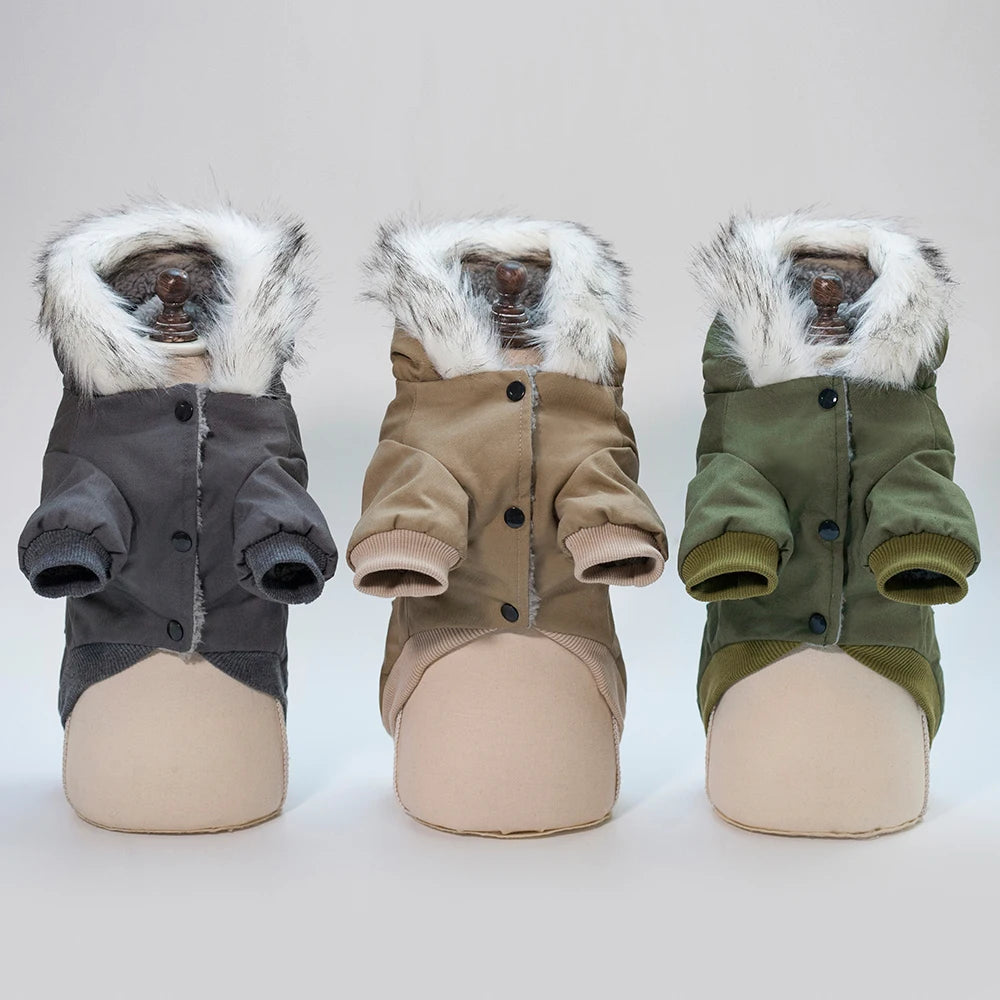 Winter Warm Dog Coat – Soft Hooded Jacket for Small & Medium Dogs