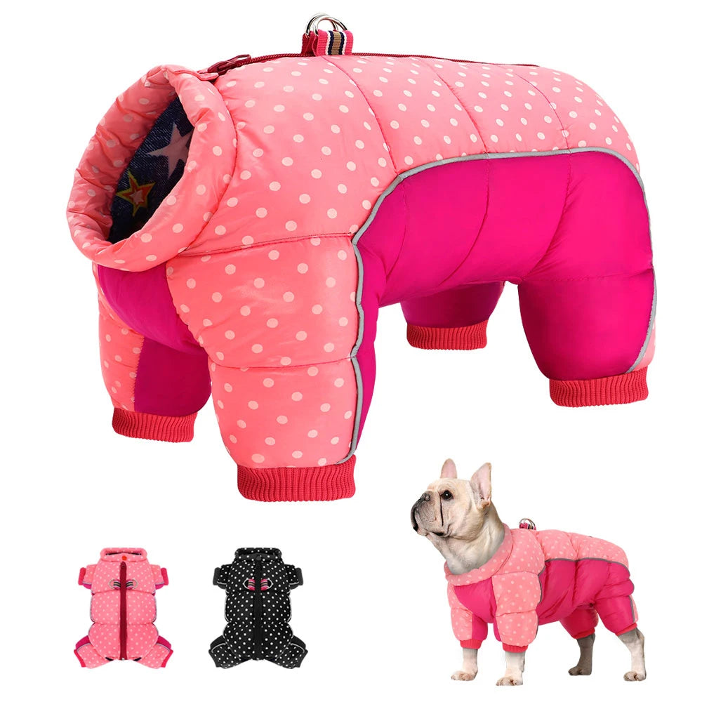 Waterproof Warm Dog Clothes – Winter Jumpsuit for Small, Medium & Large Dogs
