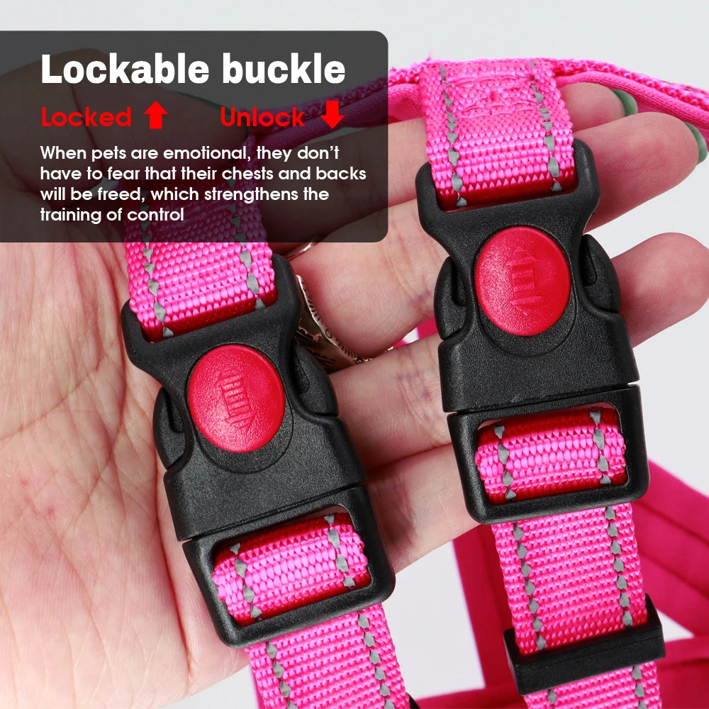 No Pull Nylon Dog Harness Reflective Adjustable Dog Harness Vest For Medium Large Dogs Walking Training Belt Pet Supplies