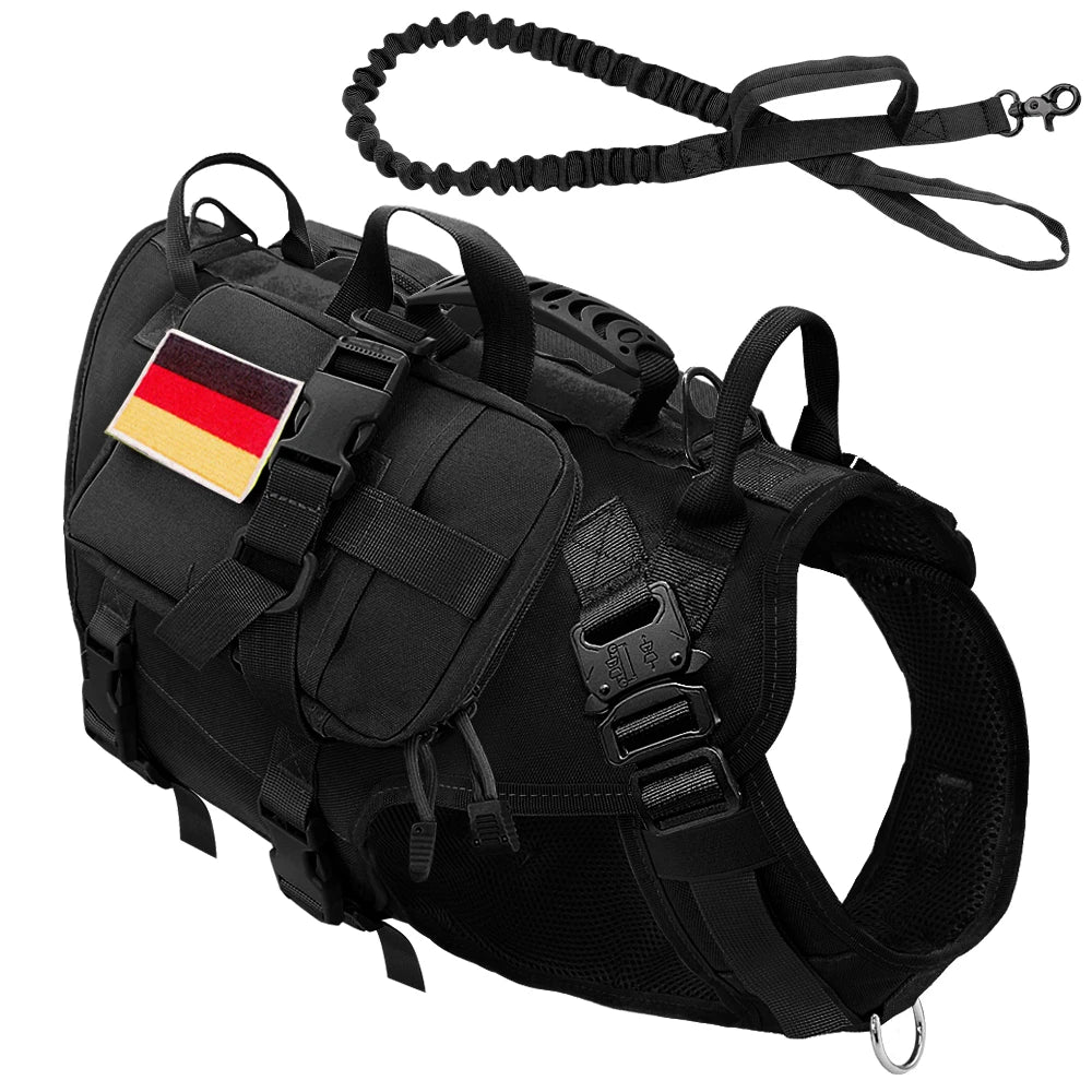 Tactical Dog Harness – Military MOLLE No-Pull Vest for Medium & Large Dogs