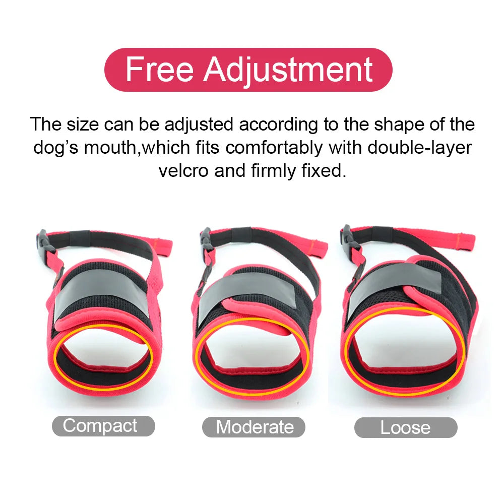 Breathable Mesh Dog Muzzle – Adjustable Anti-Bark & Chew Training Muzzle for Small, Medium & Large Dogs