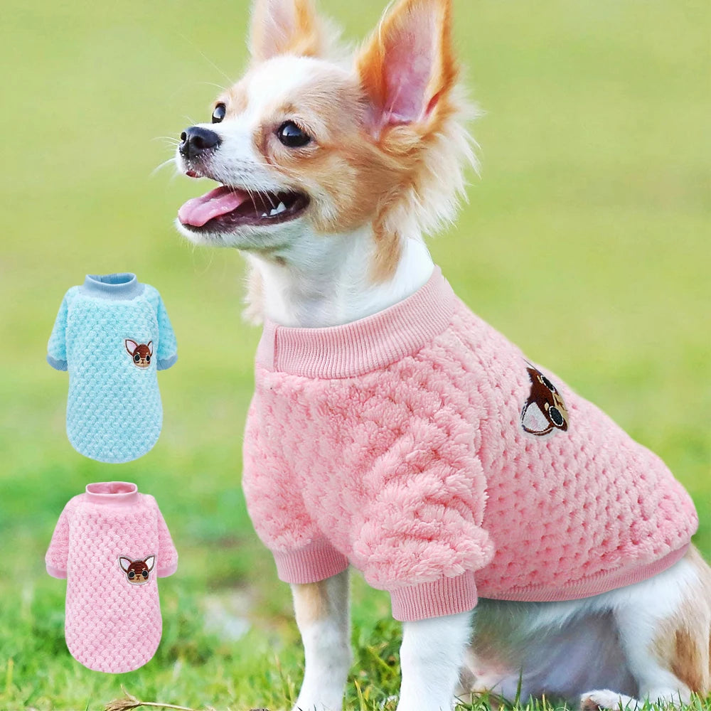 Cute Winter Dog Clothes – Soft Fleece Puppy Coat for Chihuahua, Yorkie, Pug & Small Dogs (S–2XL)