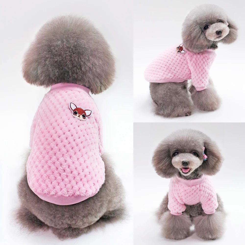 Cute Winter Dog Clothes – Soft Fleece Puppy Coat for Chihuahua, Yorkie, Pug & Small Dogs (S–2XL)