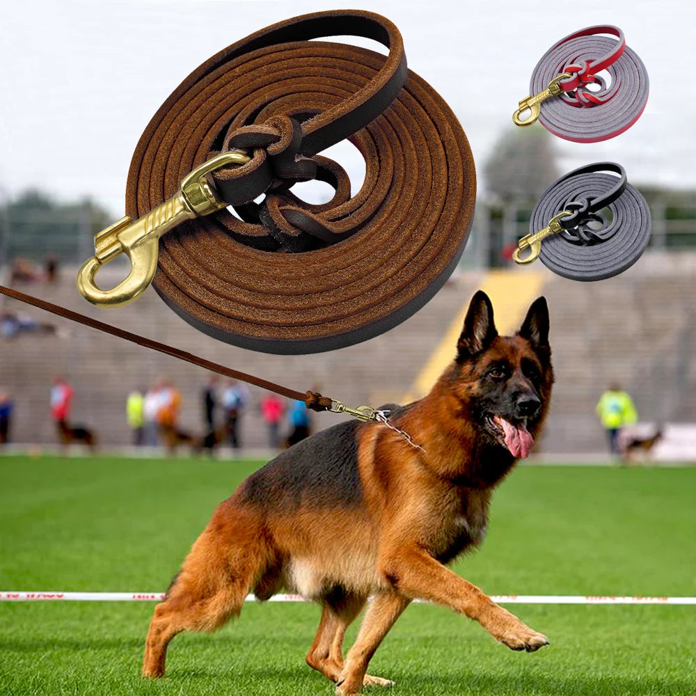 Dog Leash Leather Training &amp; Walking Lead – 1.5m / 2.5m
