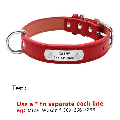 Personalized Engraved Dog Collar – Custom PU Leather ID Collar