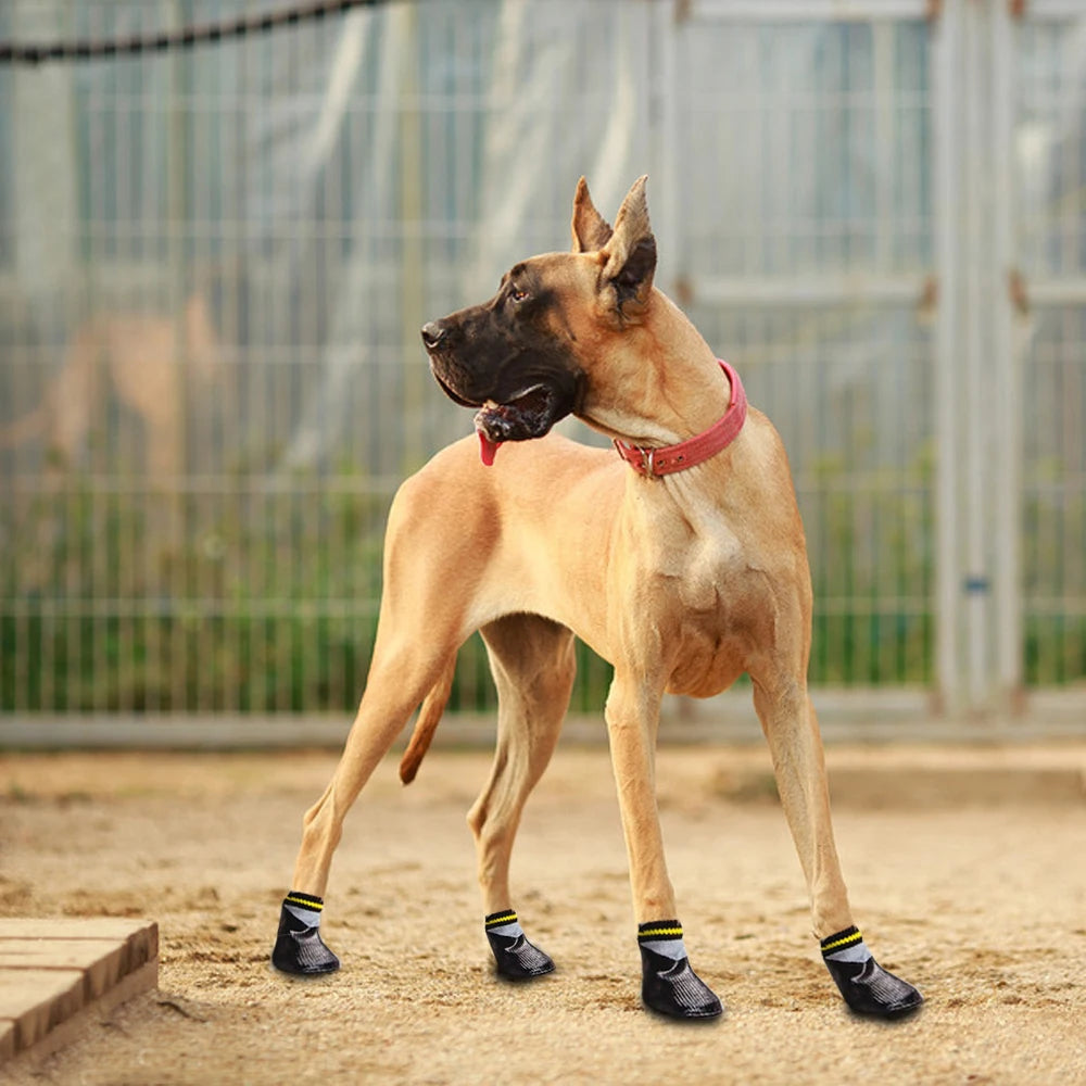 Waterproof Dog Socks Shoes – Non-Slip, Warm Knit, Rubber Sole, Anti-Skid Pet Boots for Small Medium Large Dogs