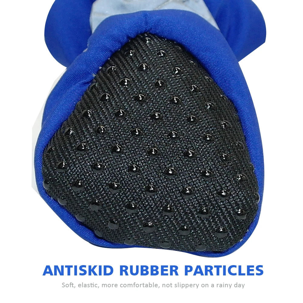 4pcs Waterproof Winter Dog Boots – Anti-Slip Snow Shoes with Warm Lining for Small Dogs & Puppies