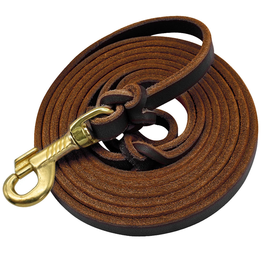 Dog Leash Leather Training &amp; Walking Lead – 1.5m / 2.5m