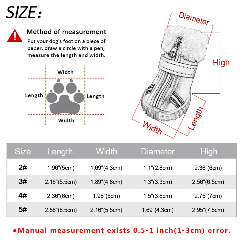 Warm Winter Dog Boots – Waterproof Non-Slip Shoes for Small & Large Dogs