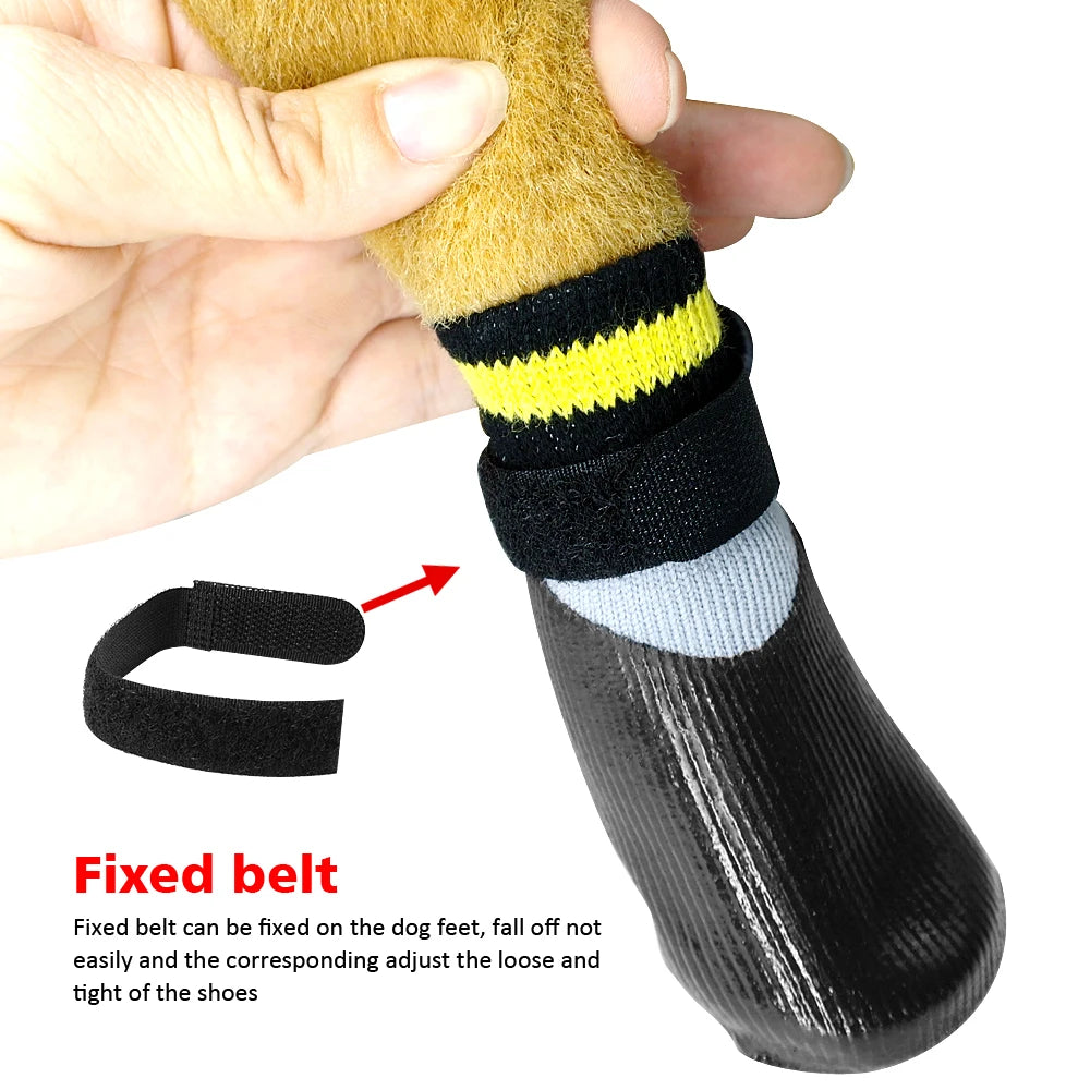 Waterproof Dog Socks Shoes – Non-Slip, Warm Knit, Rubber Sole, Anti-Skid Pet Boots for Small Medium Large Dogs