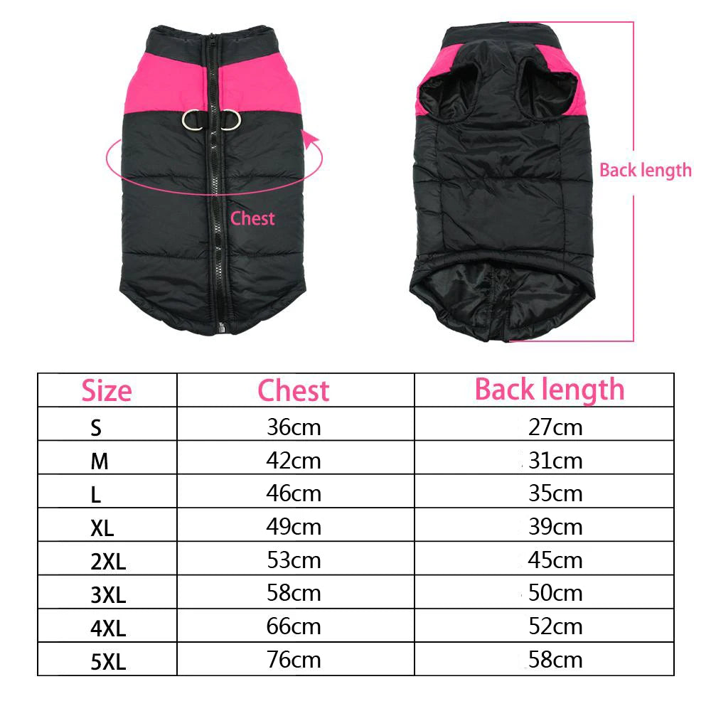 Waterproof Dog Winter Coat – Warm Padded Jacket for Small, Medium & Large Dogs