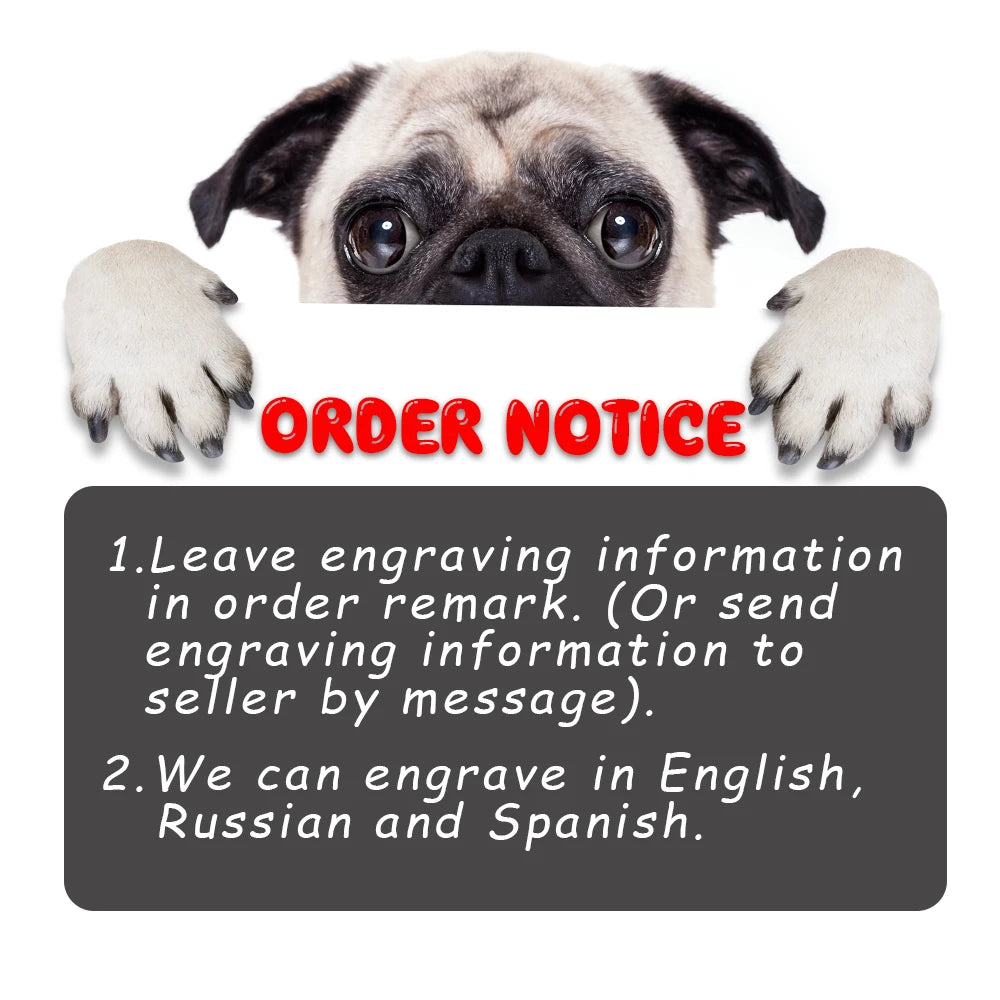 Custom Engraved Dog Collar – Personalized Printed Nylon Collar with ID Tag, Name & Phone Number for Small & Large Dogs