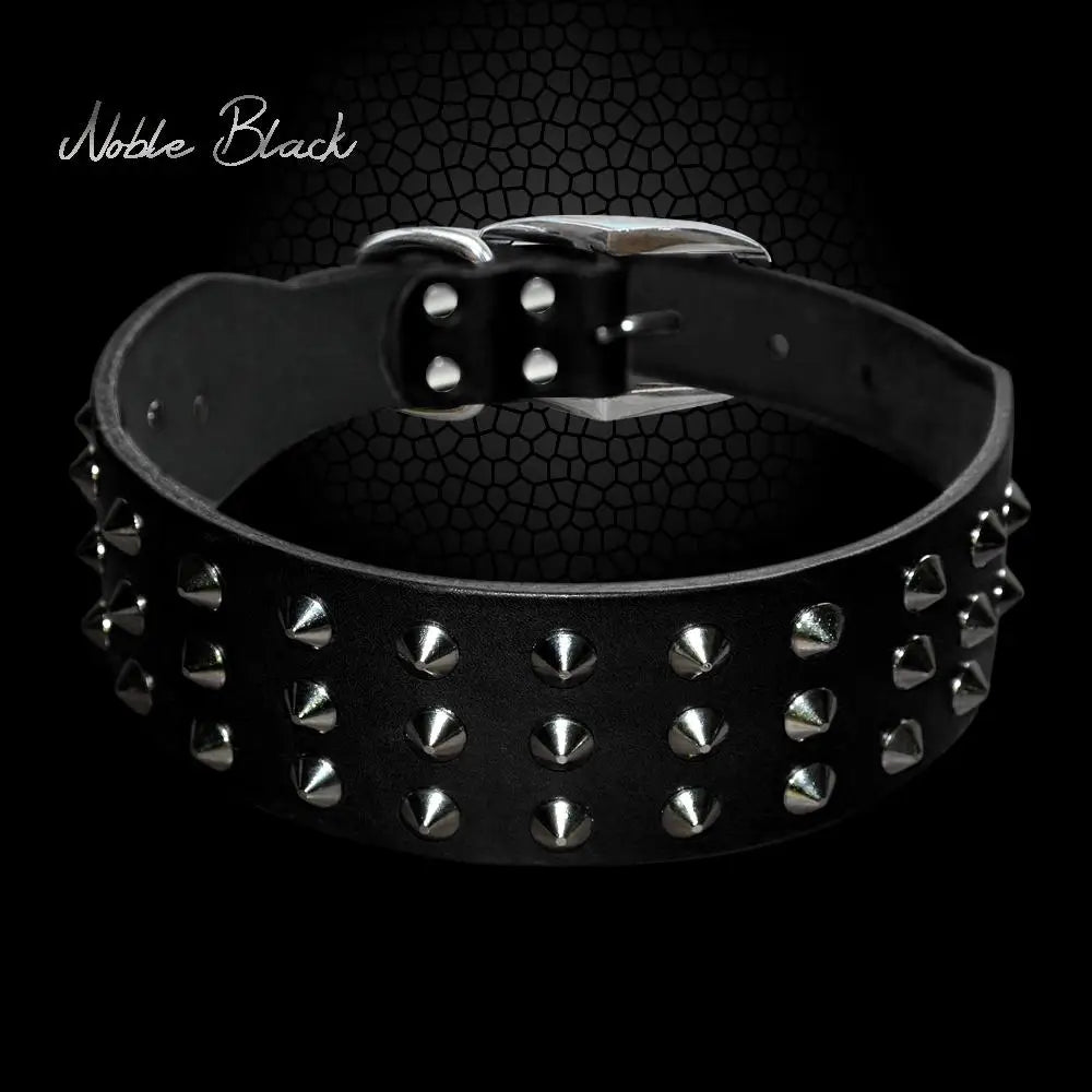 Cool Rivets Studded Best Genuine Leather Pet Dog Collars For Small Medium Large Dogs Black Brown  Boxer Bulldog Pitbull XS S M L