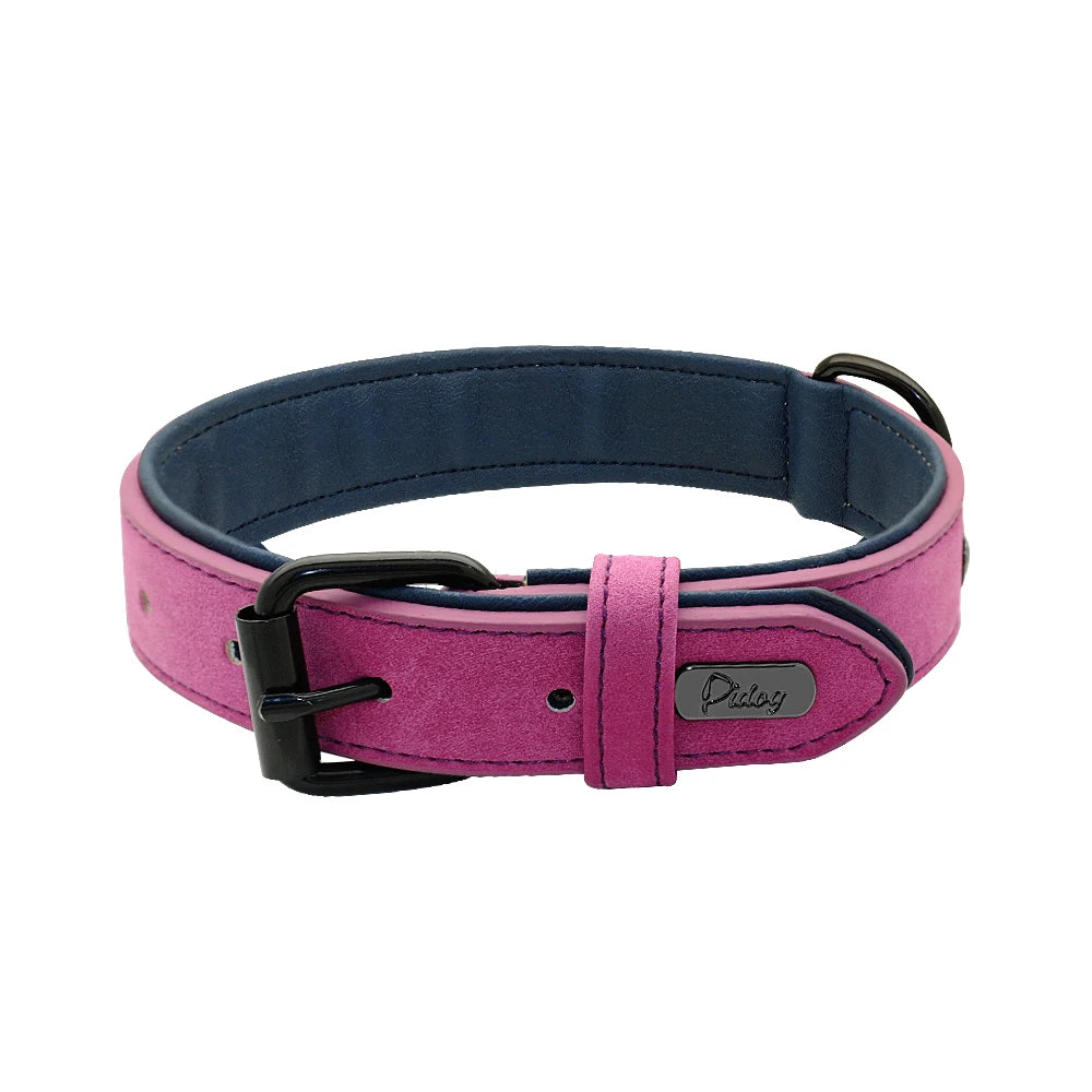 Soft Dog Collars Leather Padded Big Dog Pitbull Bulldog Collar Adjustable For Small Medium Large Dogs Beagle Collar Para Perro