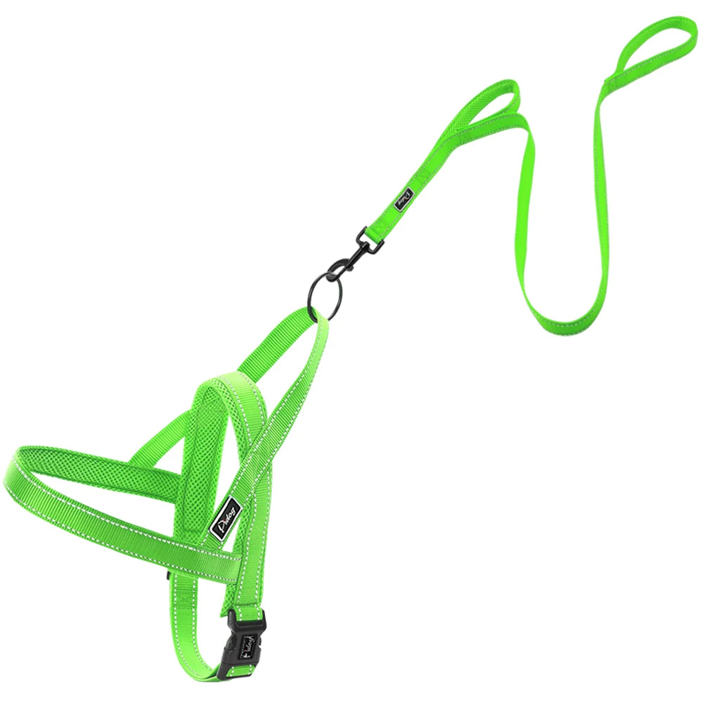 No Pull Reflective Dog Harness & Leash Set – Adjustable Nylon Padded Pet Vest for Small, Medium & Large Dogs (XXS–L)