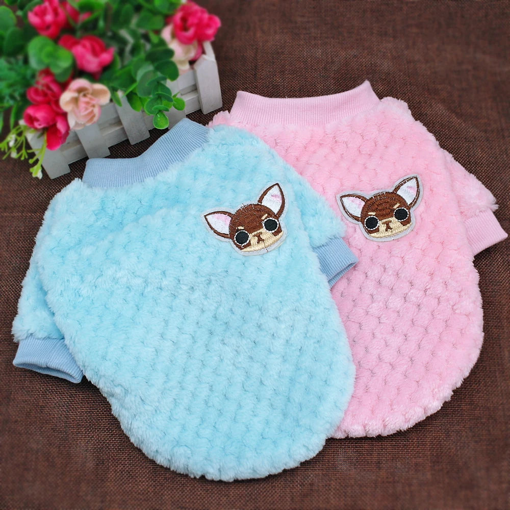 Cute Winter Dog Clothes – Soft Fleece Puppy Coat for Chihuahua, Yorkie, Pug & Small Dogs (S–2XL)