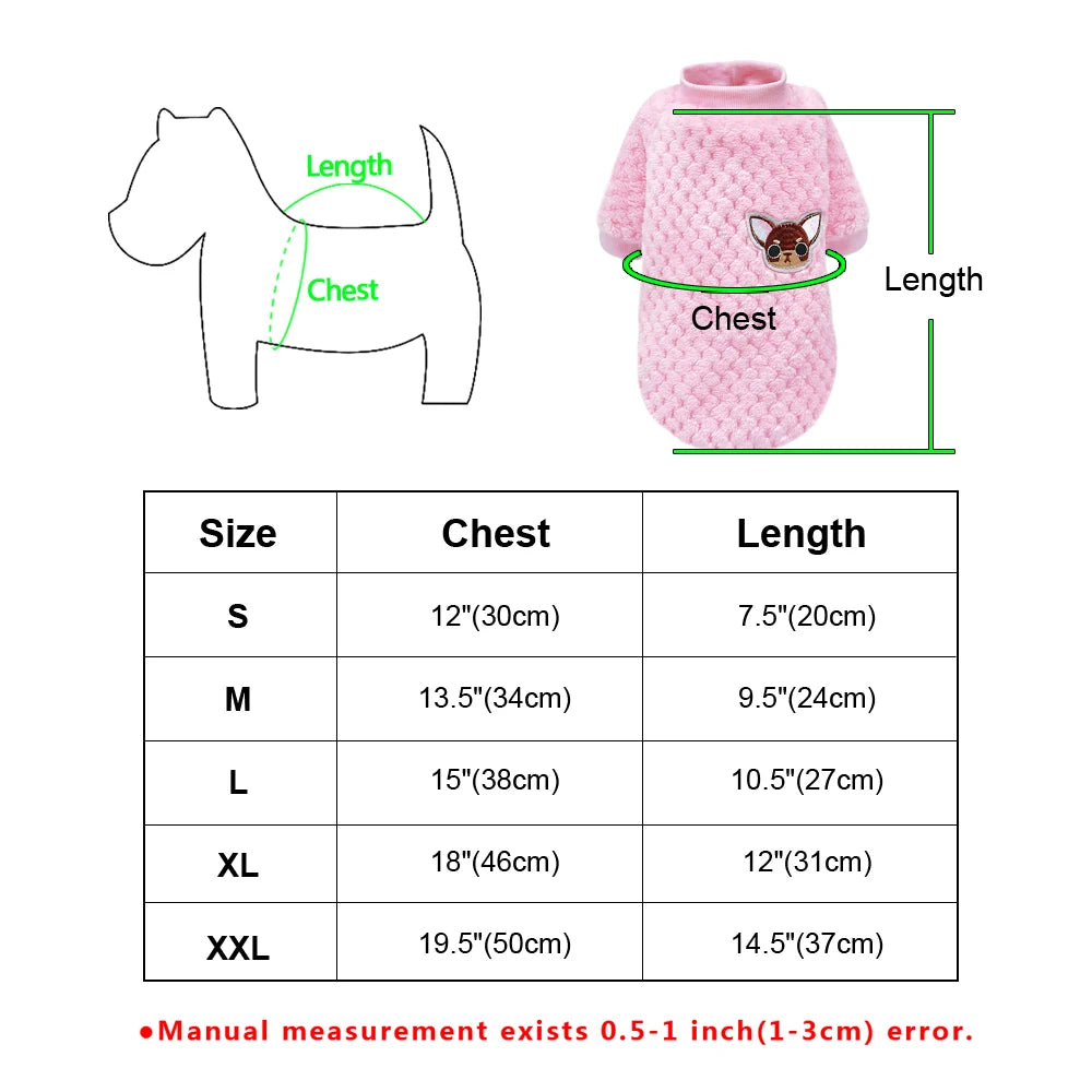 Cute Winter Dog Clothes – Soft Fleece Puppy Coat for Chihuahua, Yorkie, Pug & Small Dogs (S–2XL)