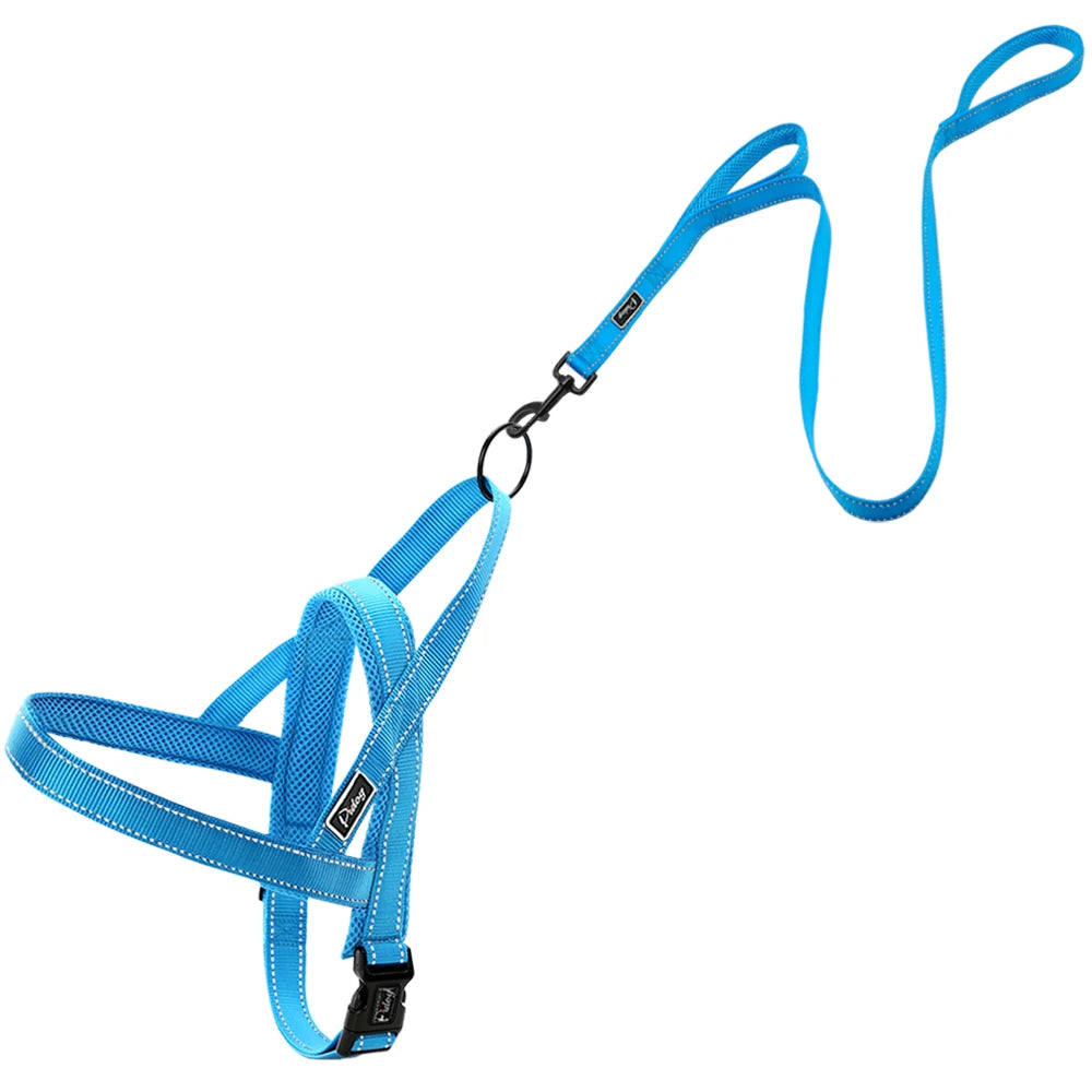 No Pull Reflective Dog Harness & Leash Set – Adjustable Nylon Padded Pet Vest for Small, Medium & Large Dogs (XXS–L)