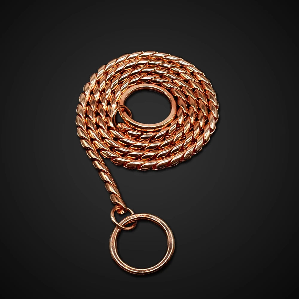 High Quality Dog Choker Snake Chain Dog Training Collar Heavy Metal Pet Slip Choke Collars Golden For Medium Large Dogs Pitbull