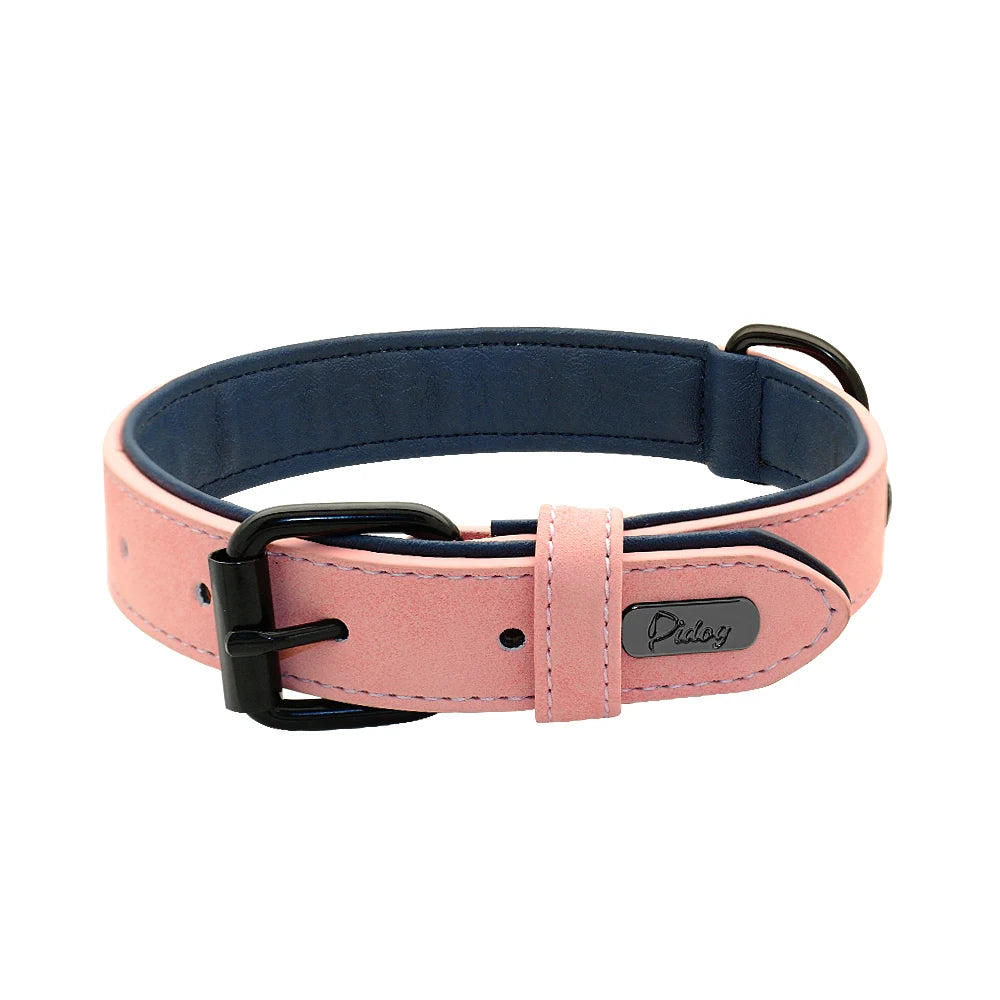 Soft Dog Collars Leather Padded Big Dog Pitbull Bulldog Collar Adjustable For Small Medium Large Dogs Beagle Collar Para Perro