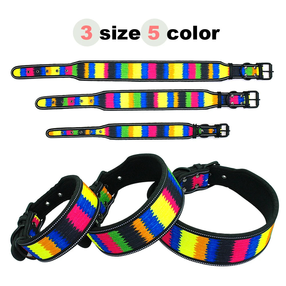 Reflective Nylon Dog Collar – Adjustable & Durable for Medium & Large Dogs