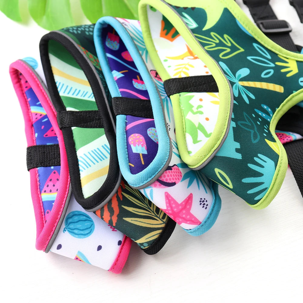 Cute Printed French Bulldog Pug Chihuahua Dog Cat Harness Adjustable Puppy Harness Vest Reversible For Small Medium Dogs Cats